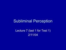 催眠和閾下知覺 Hypnotism and Subliminal Perception