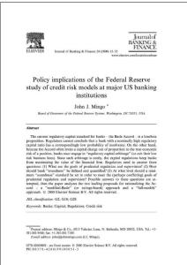 Policy implications of the Federal Reserve study of credit risk models at major US banking institutions