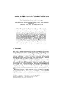 Around the Table Studies in Co-located Collaboration