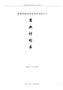金色陽光商業(yè)計劃書
