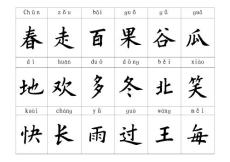 鄂教版語(yǔ)文一年級(jí)下冊(cè)生字表(一)大歐體楷體