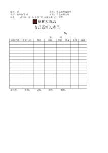 食品原料進貨單