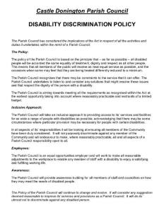 DISABILITY DISCRIMINATION POLICY - Castle ...:残疾歧视政策的城堡...