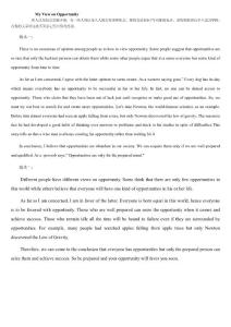 作文模板2My View on Opportunity