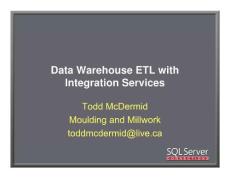 Data Warehouse ETL with Integration Services