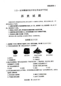 2015年聊城市初中学业水平统一考试试题参考答案 历史