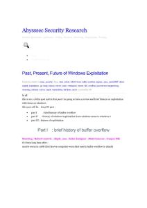 Past, Present, Future of Windows Exploitation