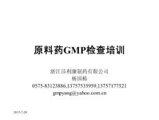 原料藥GMP檢查培訓(xùn)