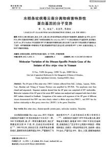 水稻條紋病毒云南分離物病害特異性蛋白基因的分子變異