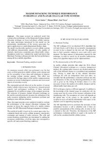 MAXIMUM PACKING TECHNIQUE PERFORMANCE IN HIGHWAY AND PLANAR CELLULAR TYPE SYSTEMS