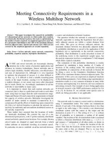 Meeting connectivity requirements in a wireless multihop network