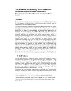 The Role of Concentrating Solar Power and