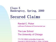 Class 5Bankruptcy, Spring, 2000Secured Claims