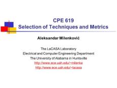 CPE 619Selection of Techniques and Metrics