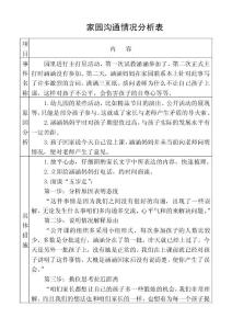 家園溝通情況分析表