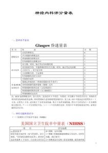 神经内科评分量表