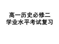 高一歷史必修二學業水平考試復習