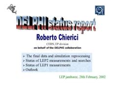 CERN, EP divisionon behalf of the DELPHI collaboration