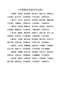 中等職業(yè)學(xué)校學(xué)生公約