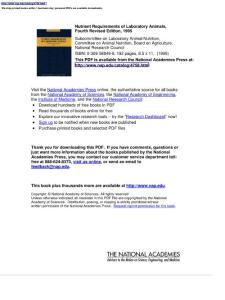 Nutrient requirements of laboratory animals (fourth revised edition)