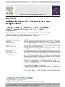 Quality of life and cognitive functions in early onset multiple sclerosis