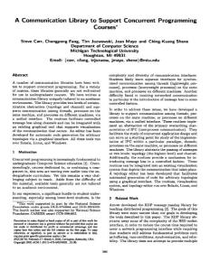 A Communication Library to Support Concurrent Programming…