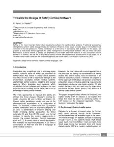 Towards the Design of Safety-Critical Software