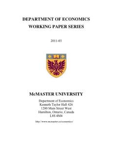 DEPARTMENT OF ECONOMICS WORKING PAPER SERIES