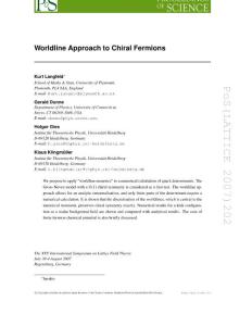 Worldline Approach to Chiral Fermions - pos.sissa.it
