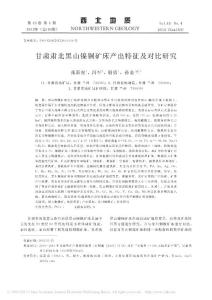 甘肅肅北黑山鎳銅礦床產出特征及對比研究_張新虎