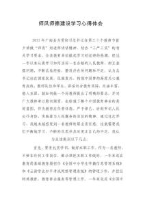 師風(fēng)師德建設(shè)學(xué)習(xí)心得體會(huì)