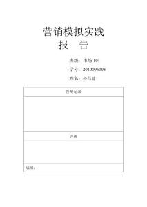市場(chǎng)營(yíng)銷(xiāo)模擬實(shí)踐報(bào)告