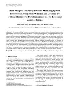 Host Range of the Newly Invasive Mealybug Species - sapub