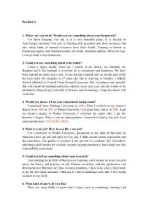 教育部出国英语考试口语section1