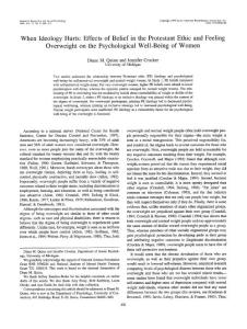 When Ideology Hurts Effects of Belief in the Protestant Ethic…