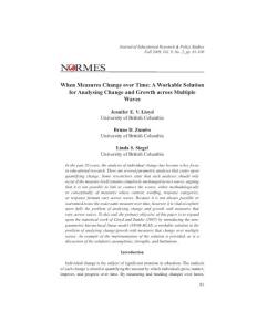 When Measures Change over Time A Workable Solution for…