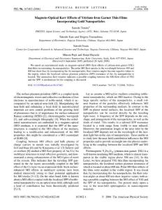 Magneto-Optical Kerr Effects of Yttrium-Iron Garnet Thin Films…