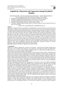 Impulsivity, Depression and Aggression among Psychiatric…
