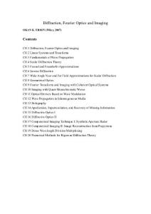 Diffraction, Fourier Optics and Imaging