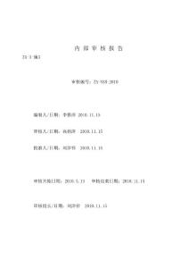 2010年內(nèi)審報(bào)告