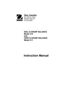Instruction Manual - Affordable Scales   Balances