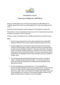 Valuers Council Response to AGM Remits