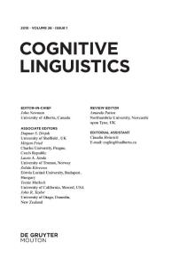 Cognitive Linguistics Vol.26, 2015