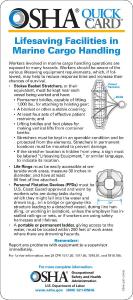 Lifesaving Facilities in Marine Cargo Handling QuickCard?