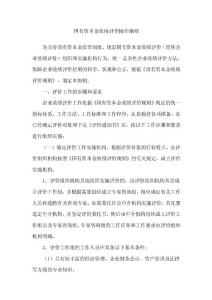 國有資本金效評價操作細則