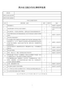 民辦幼兒園正式設(shè)立審批空表