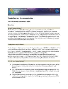Adobe Connect Knowledge Article - ITCD