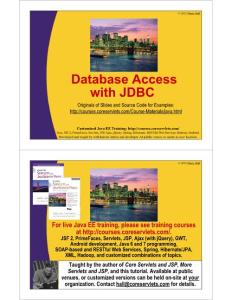 Database Access with JDBC - coreservlets.com