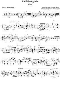 古典吉他 吉他谱 Classical guitar－A.Piazzolla-La Ultima Grela 乐谱