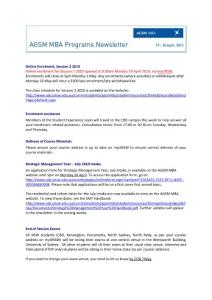 Online Enrolment, Session 2 2010 Online enrolment for Session 2